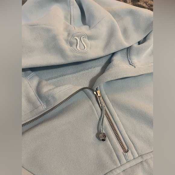 Lululemon Powder Blue Scuba Oversized Half Zip Hoodie - Picture 2 of 7